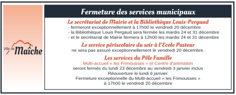 Fermeture des services municipaux